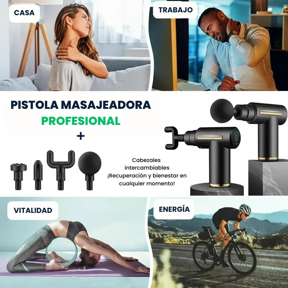 Pistola de Masaje Muscular Profesional | Potencia y Precisión