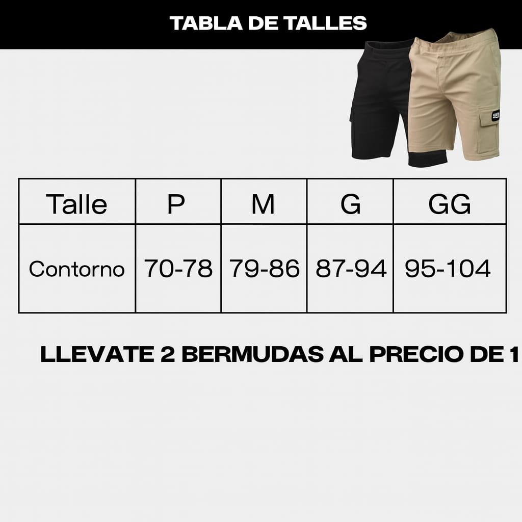 🩳 Bermudas Cargo Urban Style 2X1