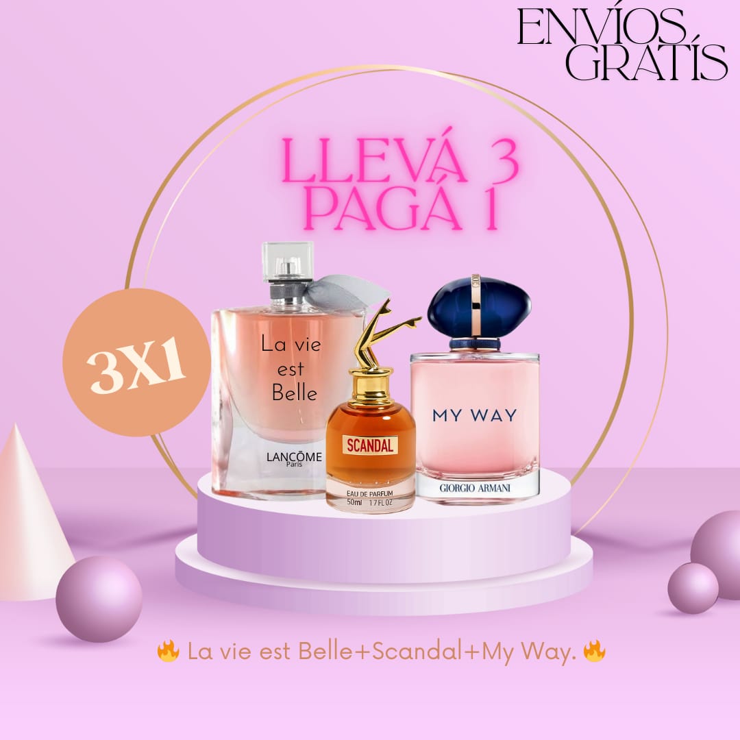 3x1 | La Vie Est Belle + Scandal + My way 50ml